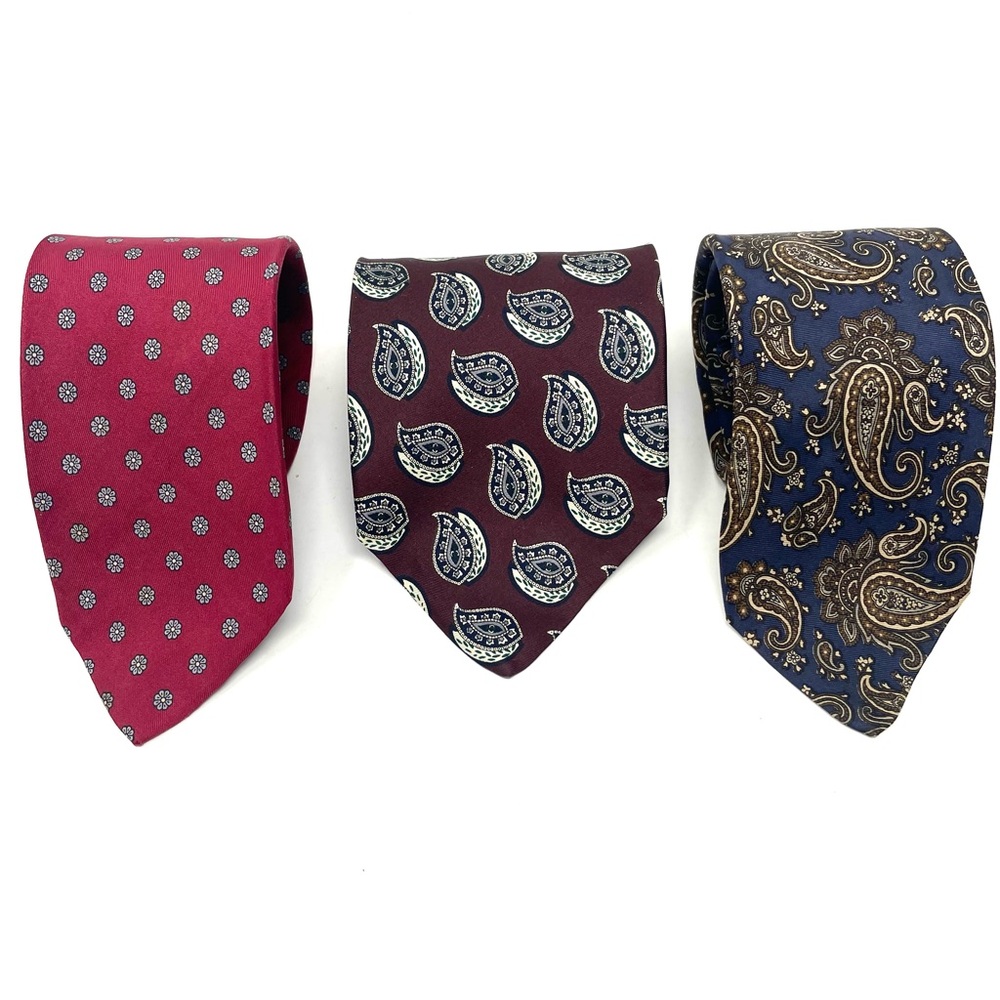 Vintage Robert Talbot for Nordstrom Lot of (3) 100% Silk Paisley & Floral Ties